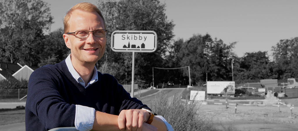 Kenneth Jensen ved bydviklingsområdet på Selsøvej i Skibby. Foto: Søren Wesseltoft